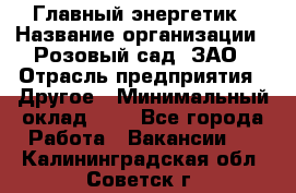 Главный энергетик › Название организации ­ Розовый сад, ЗАО › Отрасль предприятия ­ Другое › Минимальный оклад ­ 1 - Все города Работа » Вакансии   . Калининградская обл.,Советск г.